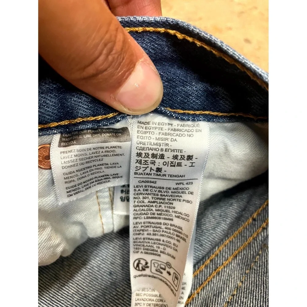 Levi's 501 Original Straight Jeans Men 32x30 Blue Denim Cotton Stretch Dark Wash